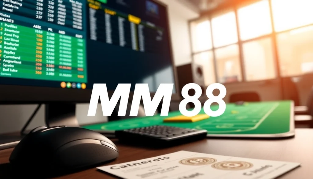 Engaging MM88 betting setup highlighting live odds on a sleek computer interface.