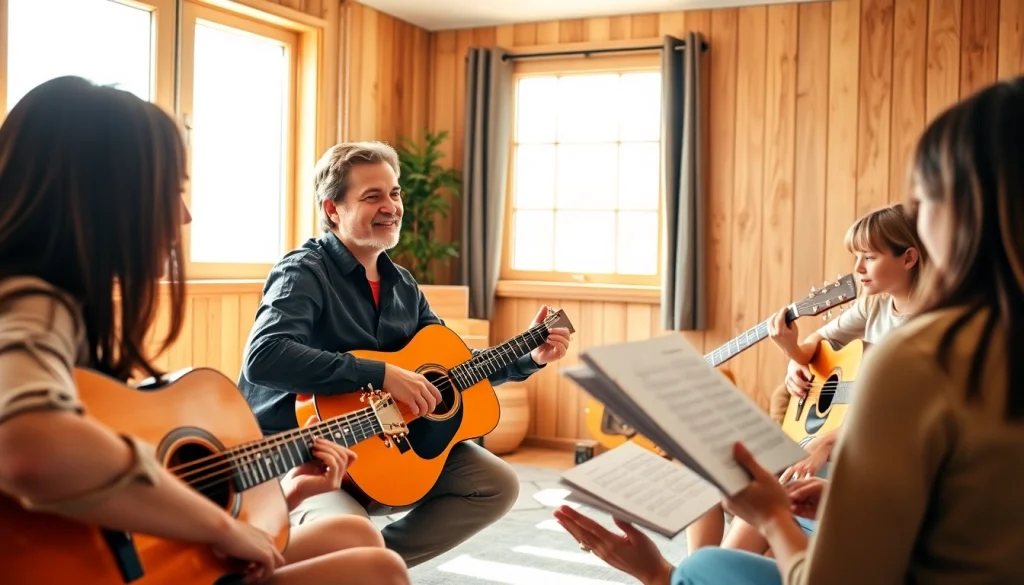 Learn guitar with professional guidance at https://guitarlessons.co.uk in an interactive class setting.