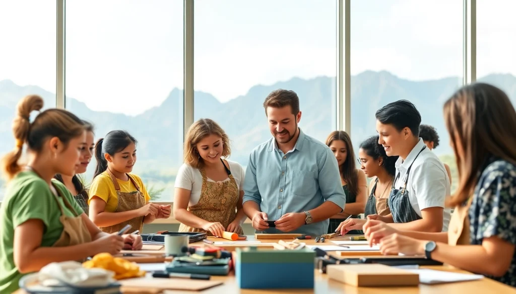 Students engaged in hands-on activities showcasing skills at hawaii trade schools
