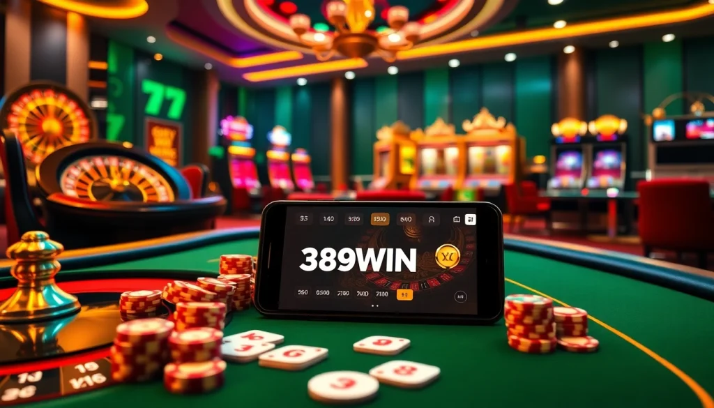 Experience thrilling gameplay at 389WIN with captivating casino visuals and games.