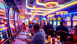 Permainan slot zoom188 yang menarik dengan pemain antusias di kasino.