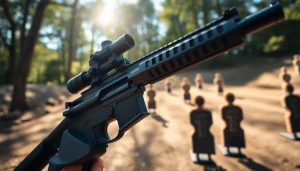 Showcasing a super safety trigger ar15, highlighting its precision features in a vibrant outdoor setting.