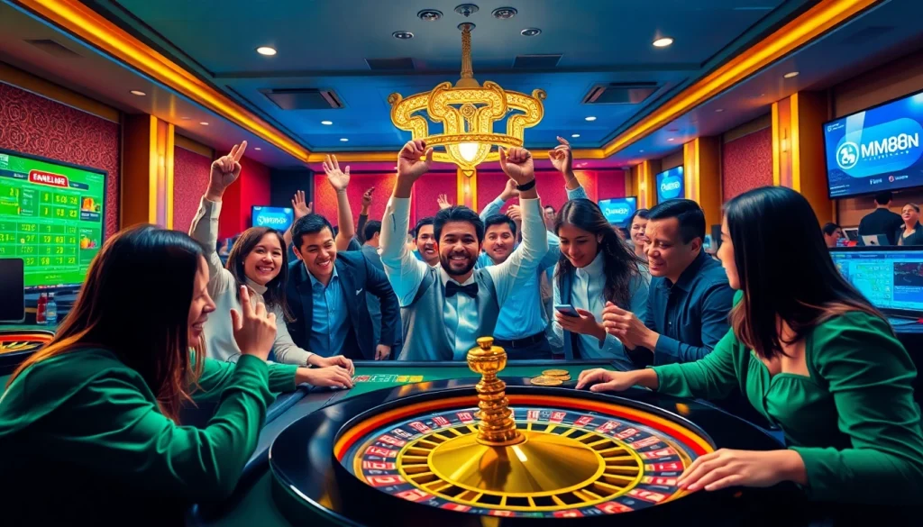 Engaged players enjoying exciting games at https://mm88.agency/ in a vibrant online gambling environment.
