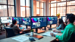 Exemplary workspace illustrating the process of thiết kế web with team collaboration and design software.