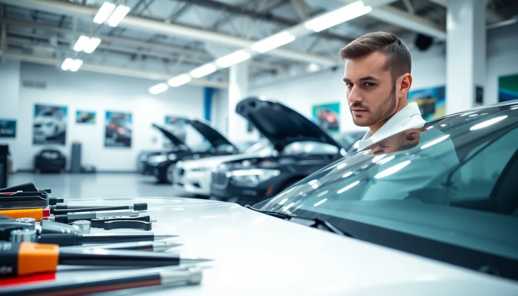 Get reliable car service near me with a professional mechanic working meticulously in a bright garage.