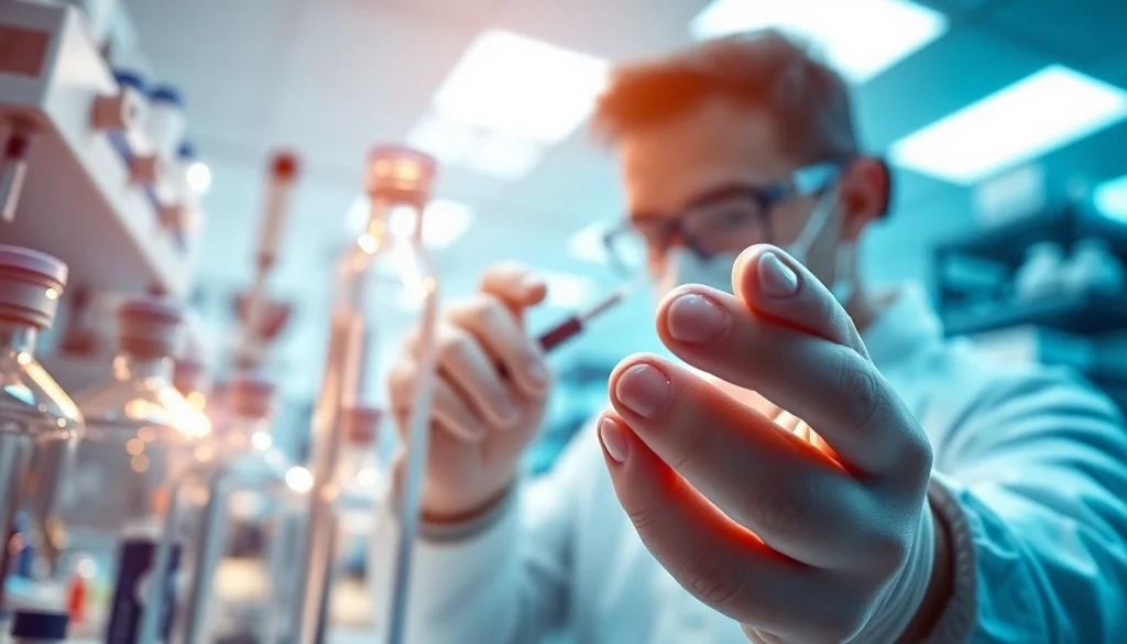 BPC 157 healing peptide displayed in a clinical laboratory setting with detailed analysis.