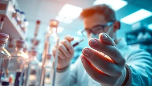 BPC 157 healing peptide displayed in a clinical laboratory setting with detailed analysis.