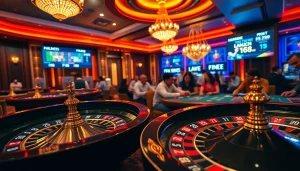 Experience the luxury of เจ้ามือรับแทง F168 with vibrant casino gaming visuals showcasing excitement and professionalism.