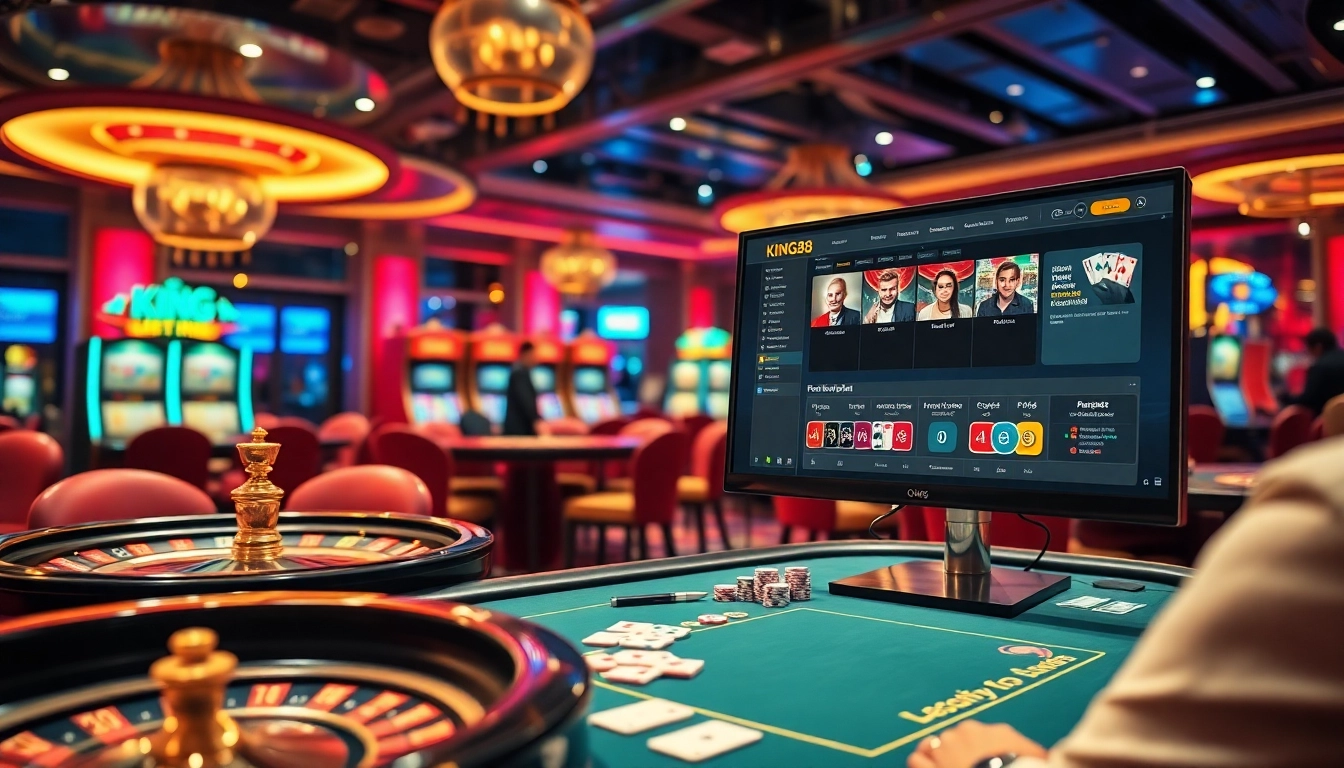 Engage with the thrills of gaming on trang chủ king88 featuring bright casino tables and vibrant atmosphere.