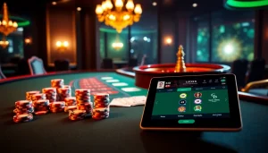 Exciting casino atmosphere with Luck8 poker and roulette action, showcasing high-stakes gameplay.