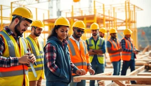 Construction apprenticeships carolinas in dynamic work setting, showcasing teamwork and hands-on learning.