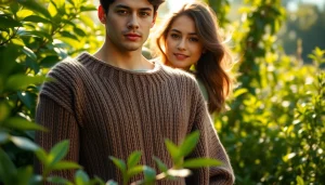 Showcase sustainable fashion with handcrafted pieces from https://www.ound-ound.com featuring natural textures.