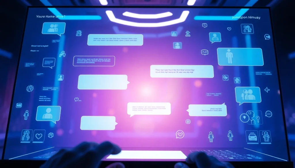 Interactive AI interface discussing intimacy and relationships related to sex ai.