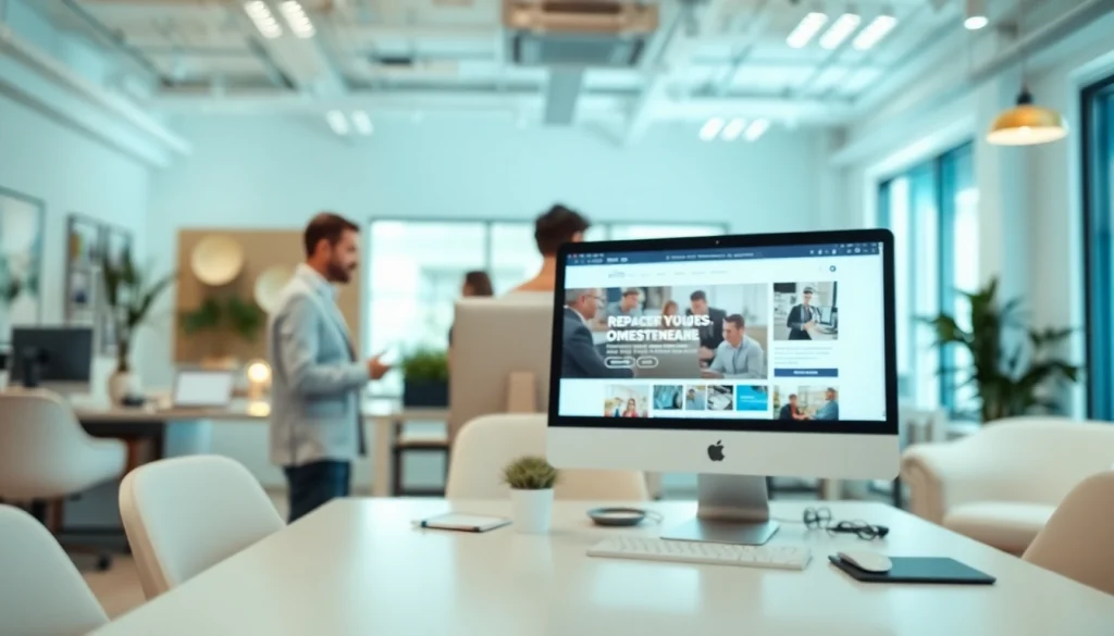 Showcasing Fort Myers web design collaboration with energetic professionals in a creative workspace.