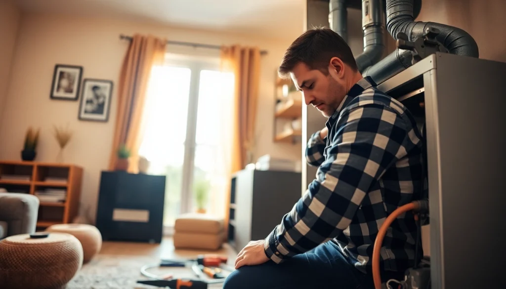 Expertly conducting heating repair beekman ny in a cozy home setting.