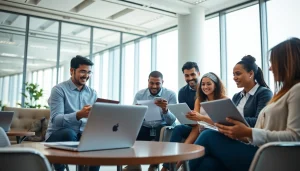 团队在现代办公环境中使用WPS下载协作编辑文档。