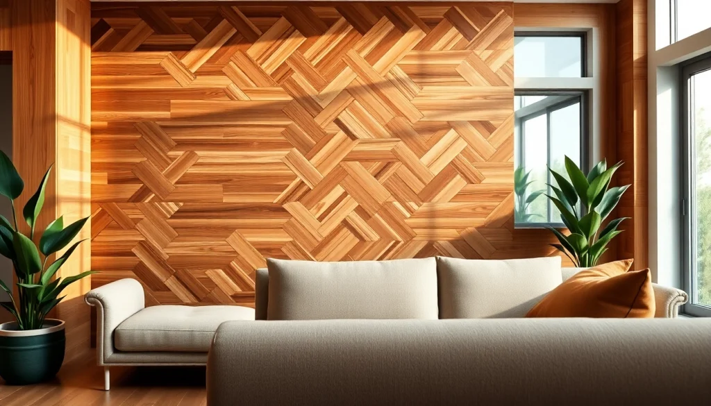 Elevate your space with hardwood wall planks featuring rich textures and natural warmth.