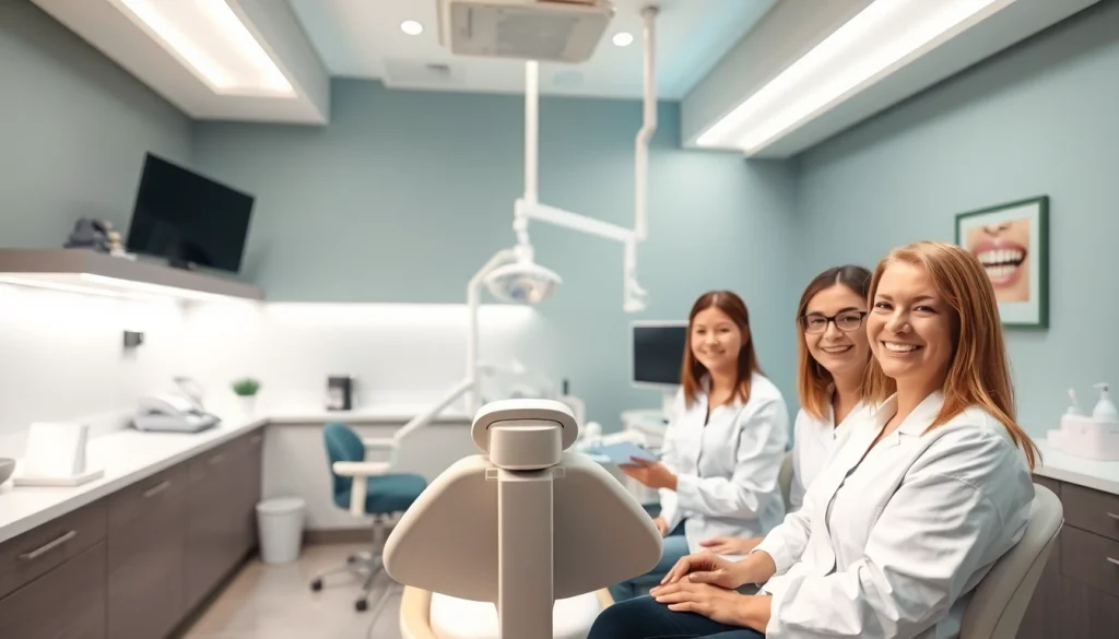 ウィスマイル矯正 口コミ showcasing a modern dental clinic with happy patients and friendly professionals.