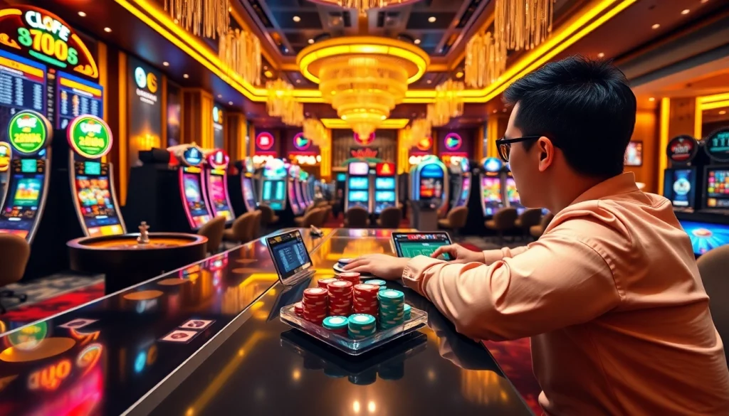 Engaging with sbobet login terbaru and vibrant casino elements during online betting.