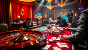Experience the thrill of gambling with the Tool xổ số siêu tốc in a vibrant casino setting.