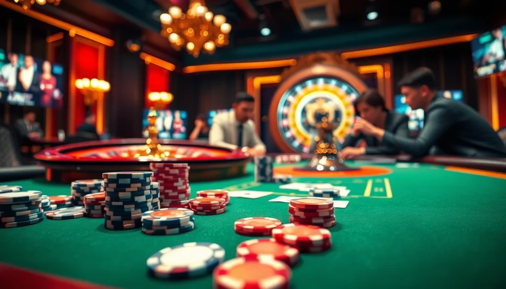 Nonton film indoxxi highlights a thrilling casino scene with poker players and a roulette wheel.