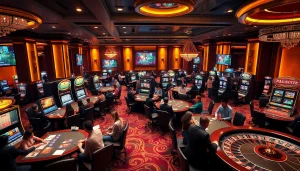 Engage in exciting casino gameplay at https://febet8.com, featuring poker tables and slot machines.