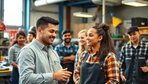 Engaged students at a Trade School Knoxville TN learning practical skills actively.