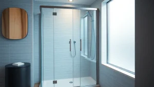 Duschkabine 90x90 in eleganter Badezimmergestaltung mit modernen Details.