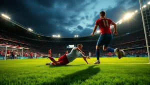 Get insights into ทีเด็ดบอล through an action-packed soccer match featuring dynamic players.