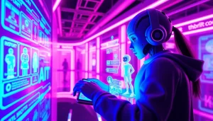 Engaging scene of NSFW character AI interactions on a digital interface with customizable characters.