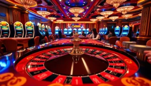 Engage in the thrill of gambling at the luxurious CM88 casino roulette table.