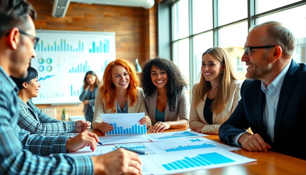 Hire business development reps in a collaborative meeting environment with professionals engaged in discussions.