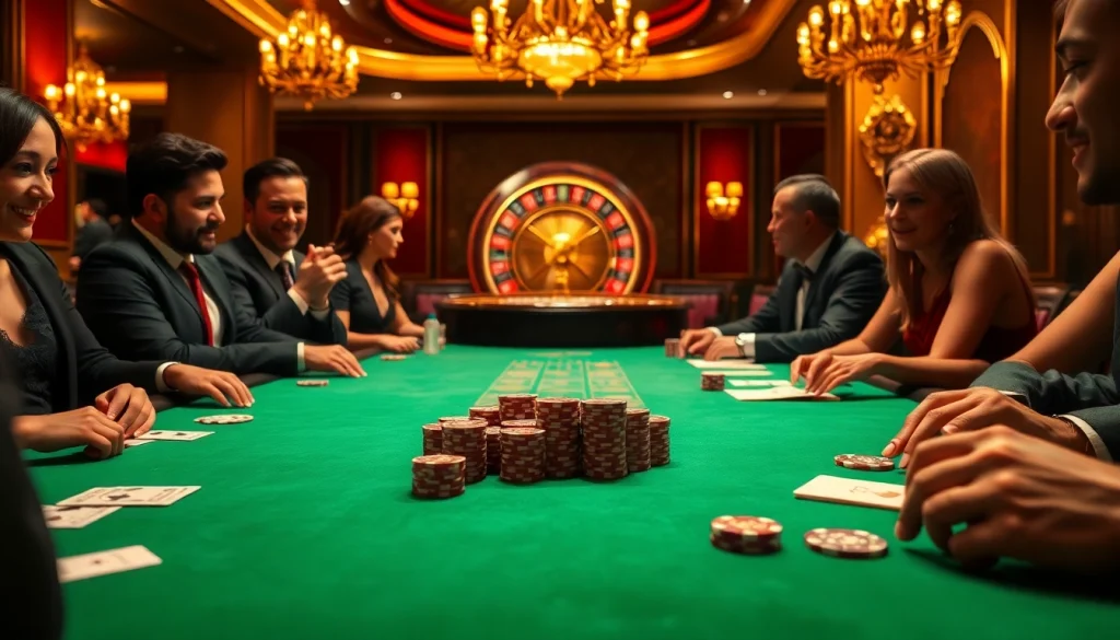 Experience the excitement of the sc88 poker game with vibrant actions at a luxurious table.