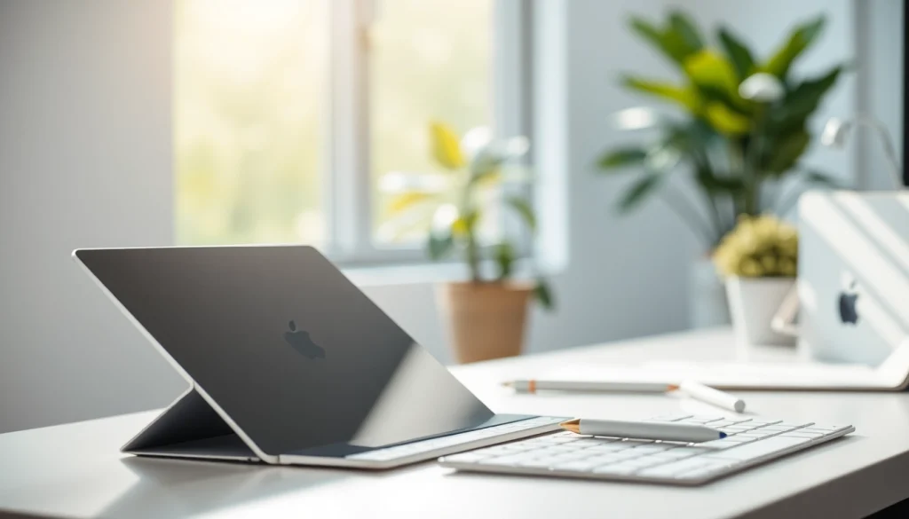 Comparativa de Tablet Apple precio con diseño elegante en oficina moderna.