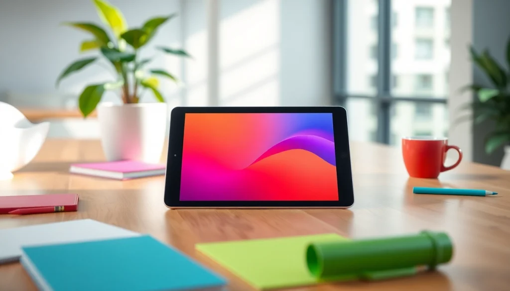 Comparar Tablet Apple precio en un ambiente moderno y profesional de oficina.