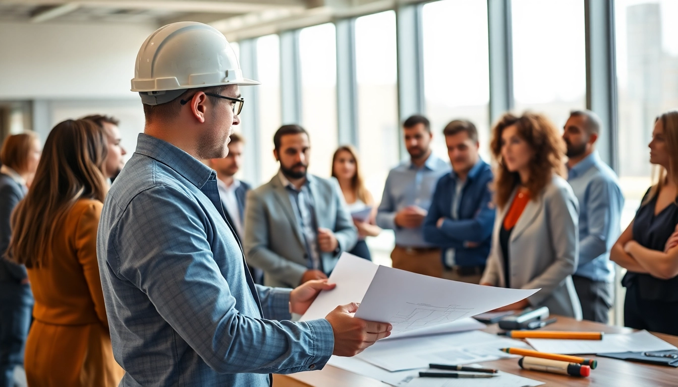 Engaged participants at construction networking events engaging in discussions and sharing knowledge.