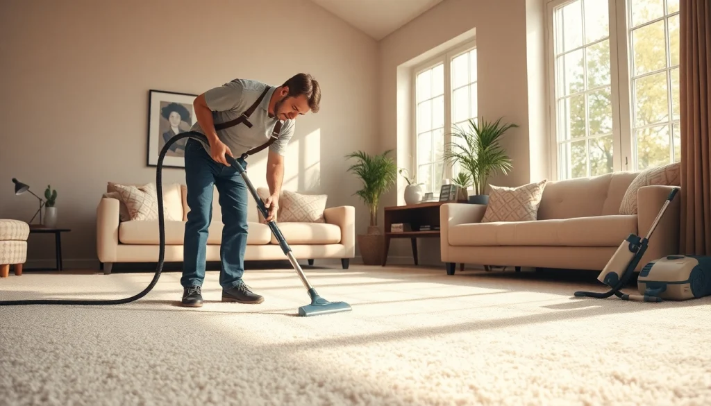 Experience carpet cleaning specials with a skilled technician revitalizing a home.