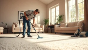 Experience carpet cleaning specials with a skilled technician revitalizing a home.