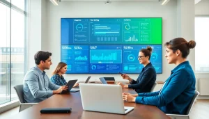 Illustration of seamless integration with Open Banking APIs showing a professional team collaborating.