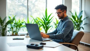 Remote software development jobs: Professional developer focused on coding in an inviting office.