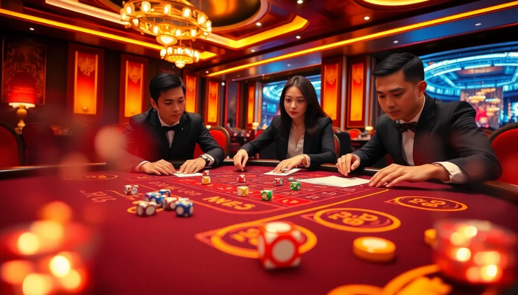 Experience the thrill of tài xỉu md5 online with exciting gameplay at a luxurious casino table.