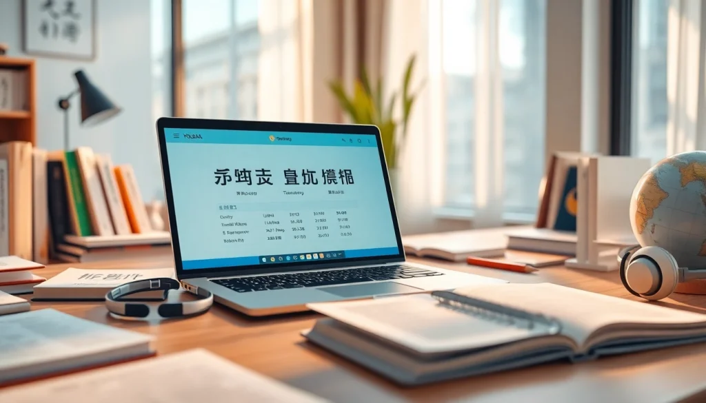 Engaging workspace showcasing the Youdao translation tool, emphasizing innovation and global communication with 有道翻译.