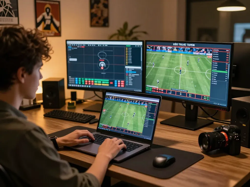 KÈO TRỰC TUYẾN featured in an exciting online sports betting scene, showcasing live betting on multiple sports events.