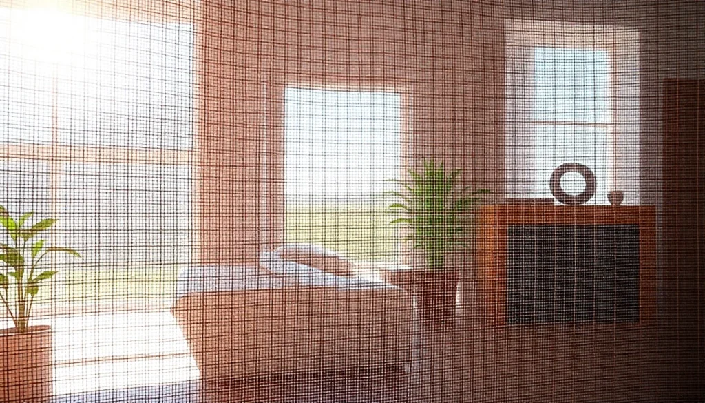 Efficient myggenet dør keeping insects out while allowing fresh air inside.