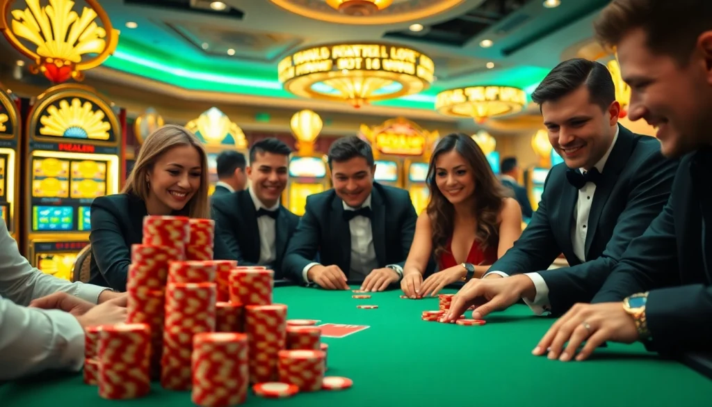 Experience the thrill of poker at jun88.com with vibrant casino visuals and engaging players.