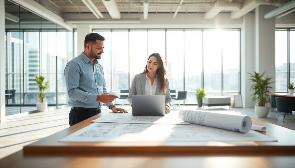 Engaging Architectural consultation Boston session with architect and client reviewing plans.