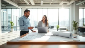 Engaging Architectural consultation Boston session with architect and client reviewing plans.