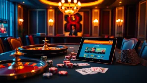 LUCK8 casino table with vibrant gaming elements and a sleek digital interface.