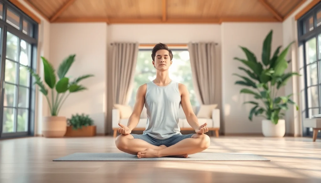 Anxiety symptoms represented by a serene individual practicing mindfulness meditation.