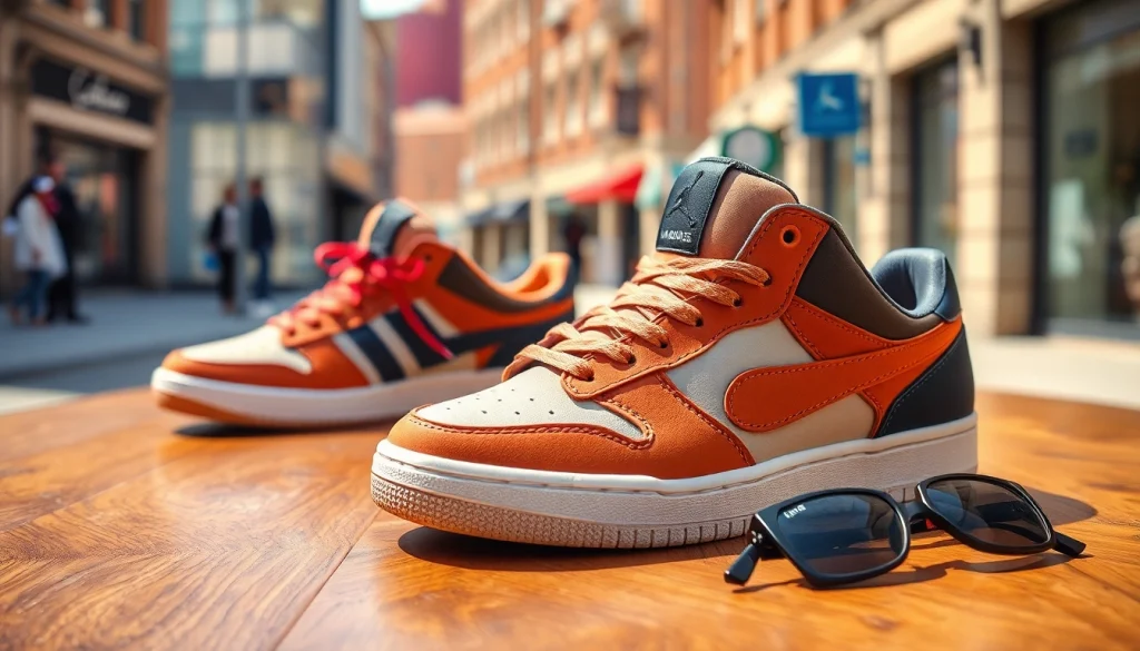 레플리카 운동화를 멋지게 세팅한 사진, 정교한 디테일 강조